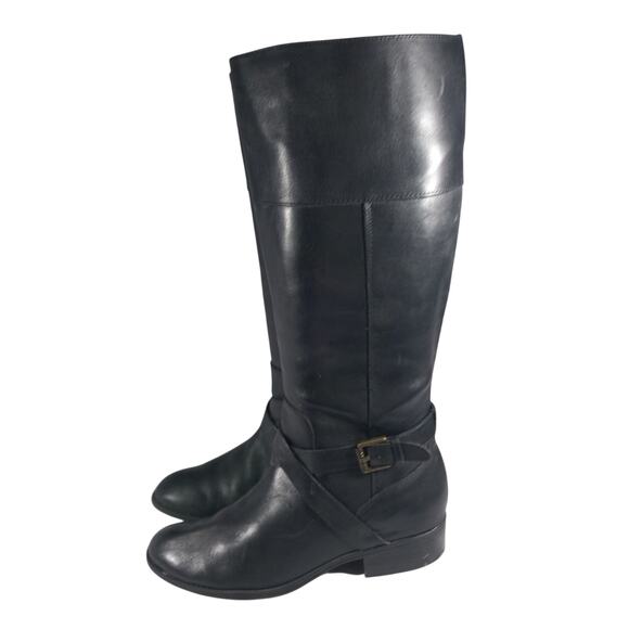 LAUREN BY RALPH LAUREN! BLACK GENUINE LEATHER MILITARY INSPIRED BOOTS! SZ 8.5B - Picture 1 of 12